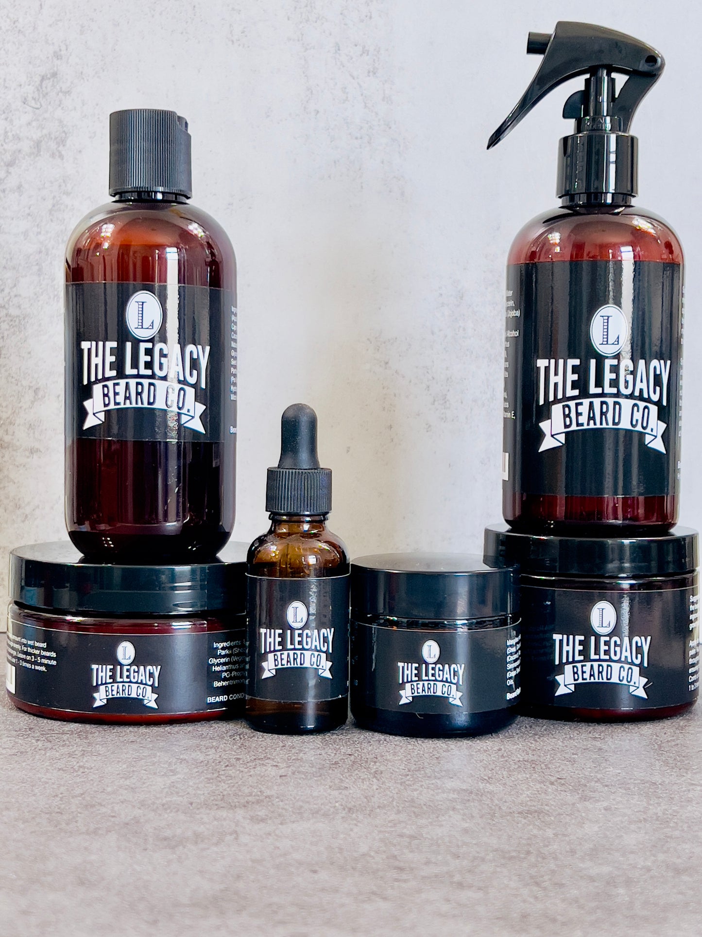 Meet the Ultimate Beard Kit from our Legacy Collection. This kit includes a Beard Wash, Beard Conditioner, Beard Hydration Mist, Beard Softener, Beard Butter, Beard Oil