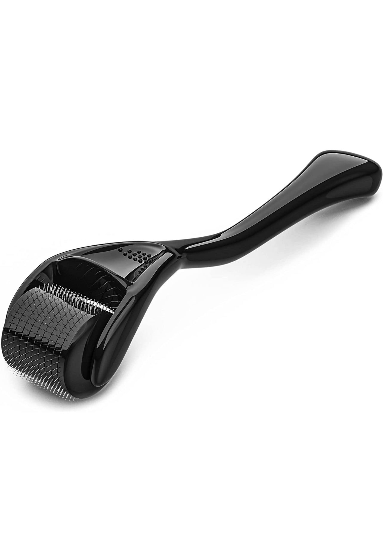 Black derma roller with white background