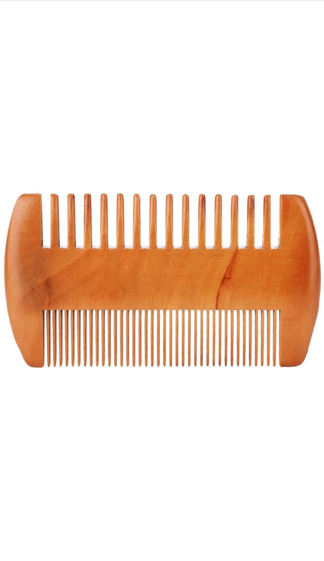 Natural wooden comb, handmade and double sided.